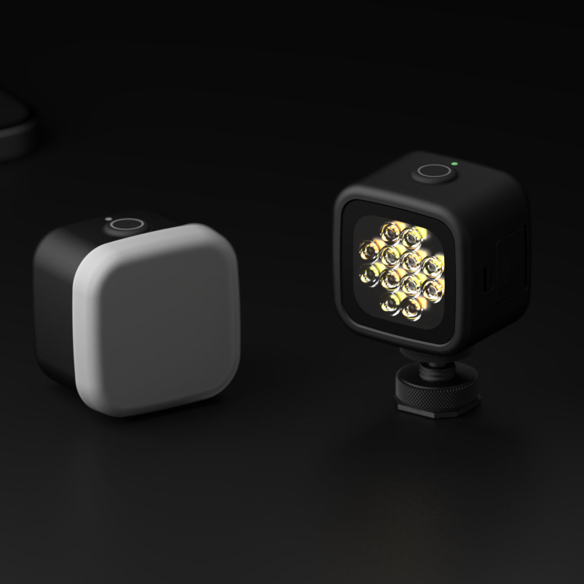 Compact LED Smart Video Light with adjustable brightness, diffuser, and portable lightweight design for on-the-go content creation.